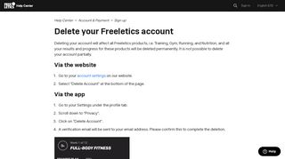
                            9. Delete your Freeletics account – Help Center