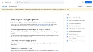 
                            5. Delete your Google+ profile - Google+ Help - Google Support