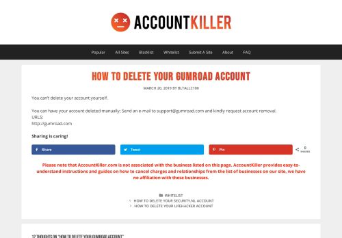 
                            6. Delete your Gumroad account | accountkiller.com