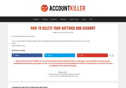 
                            9. Delete your Hattrick.org account | accountkiller.com