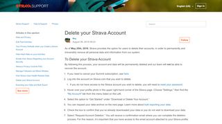 
                            2. Delete your Strava Account – Strava Support