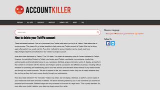 
                            8. Delete your TwitPic account | accountkiller.com