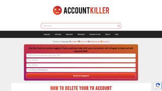 
                            6. Delete your Y8 account | accountkiller.com