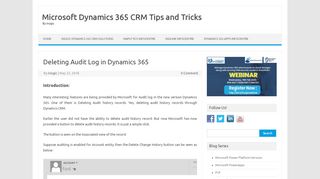 
                            11. Deleting Audit Log in Dynamics 365 | Microsoft Dynamics 365 CRM ...