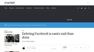 
                            12. Deleting Facebook is easier said than done - Engadget