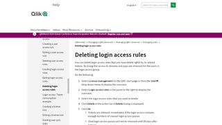 
                            13. Deleting login access rules ‒ Qlik Sense - Qlik | Help