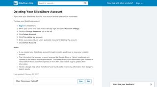 
                            9. Deleting Your SlideShare Account | SlideShare Help - LinkedIn