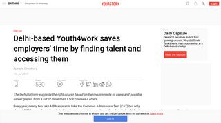 
                            8. Delhi-based Youth4work saves employers time by finding talent and ...