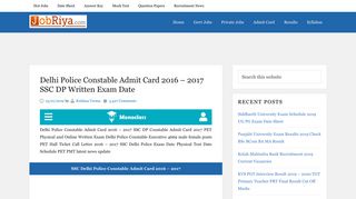 
                            3. Delhi Police Constable Admit Card 2016 - 2017 SSC DP Written Exam ...