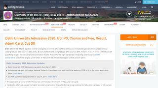 
                            5. Delhi University Admissions 2019: UG, PG, Ph.D/ M.Phil Courses ...