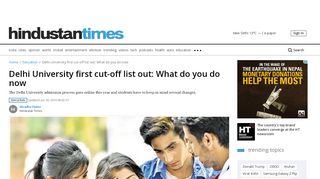 
                            8. Delhi University first cut-off list out: What do you do now | education ...