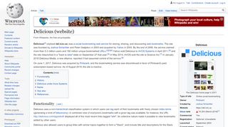 
                            8. Delicious (website) - Wikipedia