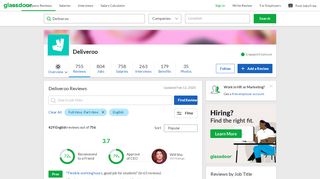 
                            12. Deliveroo - Great for students plus sign up bonus | Glassdoor