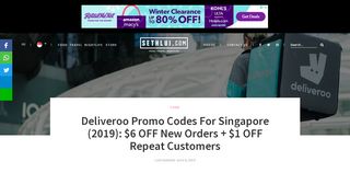 
                            11. Deliveroo Promo Codes For Singapore (2019): $3 / $1 OFF New and ...