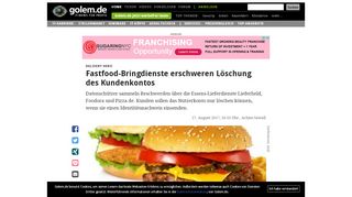 
                            7. Delivery Hero: Fastfood-Bringdienste erschweren Löschung des ...