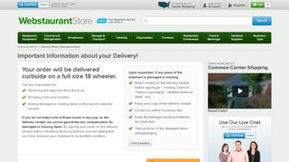 
                            9. Delivery Notice | WebstaurantStore