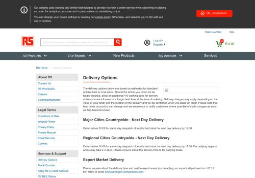 
                            13. Delivery Options - RS Components