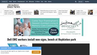 
                            13. Dell EMC workers install new signs, bench at Hopkinton park