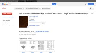 
                            6. Dell' Istoria di Piemonte del sigr. Ludovico della Chiesa...origin ... - Google Books-Ergebnisseite