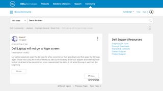 
                            2. Dell Laptop will not go to login screen - Dell Community