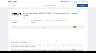 
                            13. Deloitte Total Reward & Benefits (DTRB) – Employee Benefits ...