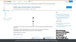 
                            1. Delphi login authentication with facebook - Stack Overflow
