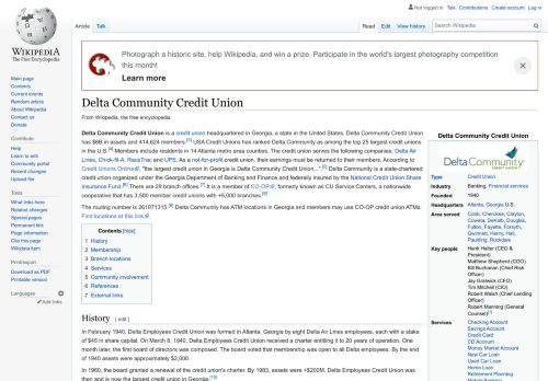 
                            6. Delta Community Credit Union - Wikipedia