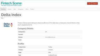 
                            4. Delta Index. Irish Fintech Company Information.