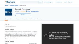 
                            9. Deltek Costpoint Reviews and Pricing - 2019 - Capterra
