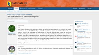 
                            9. Dem SSH-Befehl das Passwort mitgeben | tutorials.de