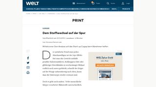 
                            8. Dem Stoffwechsel auf der Spur - WELT