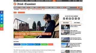 
                            11. Demand high, but Childline faces shortage of volunteers | Irish Examiner