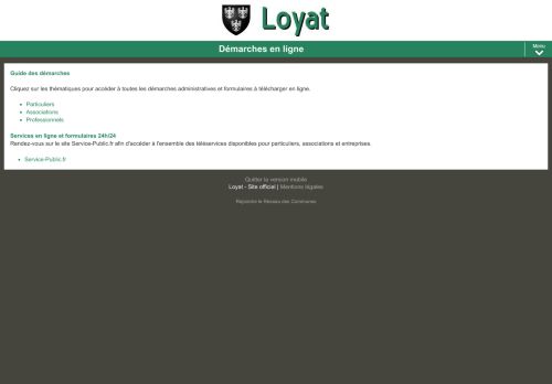 
                            13. Démarches en ligne - Loyat - Site officiel de la commune - Version ...