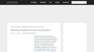 
                            10. Démarrer Windows 10 sans mot de passe - JCBTechno