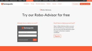 
                            2. Demo Account: Try our Robo-Advisor for Free | Swissquote
