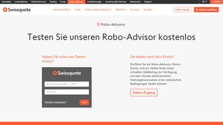 
                            2. Demo-Konto: unseren Robo-Advisor kostenlos testen | Swissquote