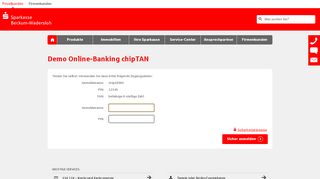 
                            6. Demo Online-Banking chipTAN - Sparkasse Beckum-Wadersloh