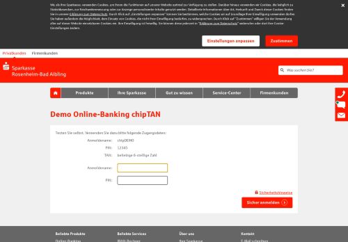 
                            7. Demo Online-Banking chipTAN - Sparkasse Rosenheim-Bad Aibling
