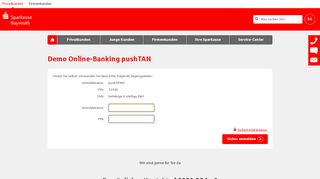 
                            13. Demo Online-Banking pushTAN - Sparkasse Bayreuth