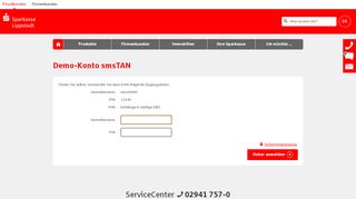 
                            4. Demo Online-Banking smsTAN - Sparkasse Lippstadt