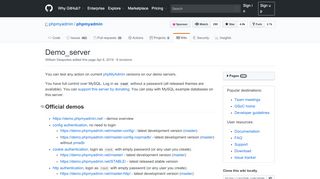 
                            3. Demo_server · phpmyadmin/phpmyadmin Wiki · GitHub