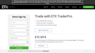 
                            6. DEMO Sign Up - ETX Capital