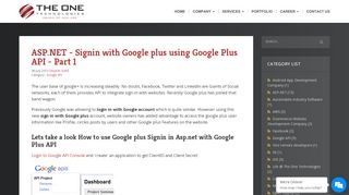 
                            12. Demo - SignIn with Google+ in ASP.NET - The One Technologies