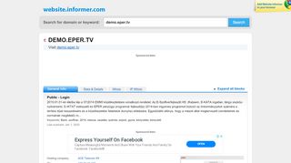 
                            7. demo.eper.tv at WI. Public - Login - Website Informer