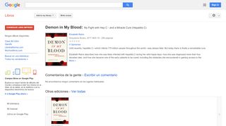 
                            5. Demon in My Blood: My Fight with Hep C - and a Miracle Cure ...