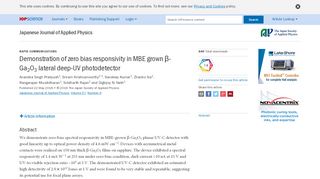 
                            13. Demonstration of zero bias responsivity in MBE grown β-Ga2O3 ...