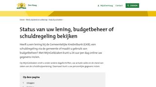 
                            9. Den Haag - Status van uw lening, budgetbeheer of schuldregeling ...