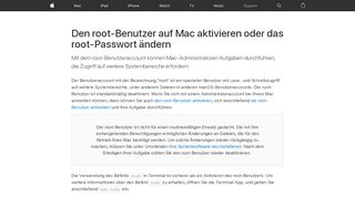 
                            1. Den root-Benutzer auf Mac aktivieren oder das root ... - Apple Support