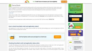 
                            12. Dena Bank Credit Card Status - How to Check Credit Card Application ...