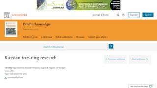 
                            11. Dendrochronologia | Russian tree-ring research | ScienceDirect.com